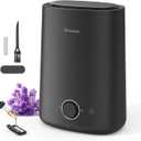 BREEZOME 5L Humidifiers for Bedroom, Ultrasonic Cool Mist Top Fill Humidifier & Essential Oil Diffuser, 360°Nozzle, Auto Shutoff, 50H Runtime, Quiet Humidifiers for Large Room, Baby Nursery, Plants, Black