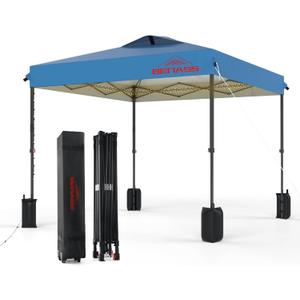 10x10 Pop Up Canopy, Easy Up Canopy Tent, Heavy Duty Tents for Parties, One Person Set Up Event Tent, Light Blue