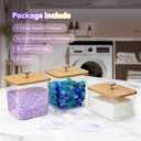 POLRAI 3 Pack Laundry Pod Containers and Dryer Sheet Holder, Laundry Room Organization Storage Containers with Lids and Labels for Detergent Pods Dry Sheet Organizing, 2+1 Pack, Natural