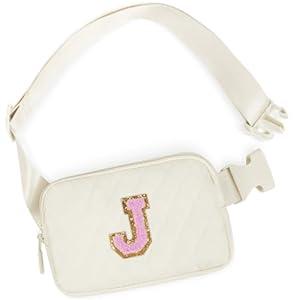 Uygafly Birthday Gifts for 5 6 7 8 9 10 11 12 13 Year Old Girls, Cute Teen Trendy Stuff Belt Bag for Women Girls Kids, Fanny Pack Crossbody Bags Waist Packs Girls Essentials - Cream Bag, Pink J