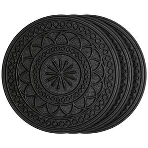 HF by LT Rubber Estate Garden Stepping Stone, 11-3/4 inches, Black, Set of 3
