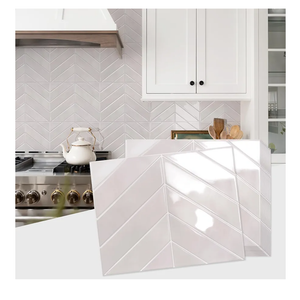 STICKGOO 10 Sheets Thicker Herringbone Peel and Stick Backsplash, 12.6”×9.7” Stick on Wall Tiles, Self Adhesive Tile Sticker for Kitchen Backsplash and Bathroom, Smoky Pink