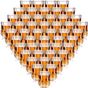 Meanplan 1.7oz Mini Shot Glasses Set Tasting Glasses Heavy Base Clear Shot cup Cute Cordial Mini Wine cups for Serving Whiskey, Wine, Juice(48 Pcs)