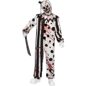 Spooktacular Creations Men Scary Clown Costume, Halloween Costumes Adult, Killer Clown Jumpsuit (Medium)