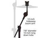 Gibraltar SC-4425MB Mini Cymbal Boom Arm, Compact Drum Hardware Accessory for Adding Extra Cymbals, with 12" Boom Arm, 7/8" Down Tube, 12.7mm Diameter, Compatible with Racks and Multiclamps
