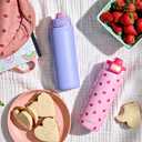 Ello Pop & Fill 18oz Stainless Steel Kids Water Bottle with Quick Fill Lid | Vacuum Insulated BPA Free Bottle with Leak Proof Straw and Chug Lid, Dishwasher Safe, Gift For Kids Teens, Lavender Fields