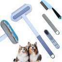 Multifunctional Pet Hair Removal Tool for Sofas,Carpets,Car Seats,Clothes,4 in 1 Reusable Pet Hair Remover Brush Combines Hair Removal Brush, Window Scraper, Crevice Tool