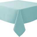 Biscaynebay Square Tablecloth 54x54 Inch-Auqa Blue Card Fabric Table Cover-Small Folding Table Cloths Linen Water Resistant for Kitchen Dining Picnic Patio Outdoor Party Restaurant Tables