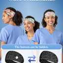 Plifal 4pcs Nurse Headbands for Women with Buttons Non Slip - Cute Cancer Doctor Nursing Sweat Wicking Head Bands, Elastic Wide Turban Soft Hair Bands Accessories for Medical Healthcare Work