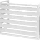 Air Conditioner Fence 3 Panels,Privacy Fence Covers, Composter Bin,Trash Can Fence,Aluminum Alloy Enclosure Panels for Hiding and Concealing Outside AC Unit (White, L39.37*W19.69*H31.527.56in)