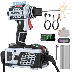 Portable Welding Machine:【2026 Next-Gen】110V Handheld Welder with Balanced Design, LCD Display & 3 Modes (MMA/Hot Start/Arc Force), 200A IGBT Inverter ARC Welder Gun Fits 1/16"-1/8" Rods, Gray 