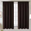 BGment Brown Blackout Curtains 63 Inches Long for Bedroom - Thermal Insulated Window Drapes with Rod Pocket Room Darkening for Living Room, 42 x 63 Inch, 2 Panels