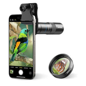 APEXEL 10X Tele-Macro Pro Dual Lens 2-in-1, Portable Clip-On Telephoto Macro Lens for iPhone, Compatible with Samsung & Almost All Smartphones, Pro Photography for Travel, Concert, Exploration