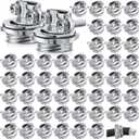 Blulu 50 Pcs Cable Connectors, Clamp Type Cable Connectors Conduit Clamp for Electric Wires Metallic Conduit Protect Cables Silver Zinc(3/4 Inch, 3/4 Inch)