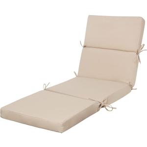74 inch Outdoor Chaise Lounge Cushion, 74x22.5x3 inch Water Resistant Foldable Pool Lounge Chair Cushion Patio Thick Sun Lounger Cushions olefin (Khaki)