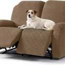 Timeles Recliner Covers Recliner Loveseat Covers Reclining Couch Covers Sofa Slipcovers Stretch Soft Washable (Two-Seater, Light Brown)