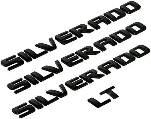 3D Raised and Strong Adhesive Decals Letters Compatible for 2012-2025 Silverado LT 1500 2500Hd 3500Hd (Matte Black)