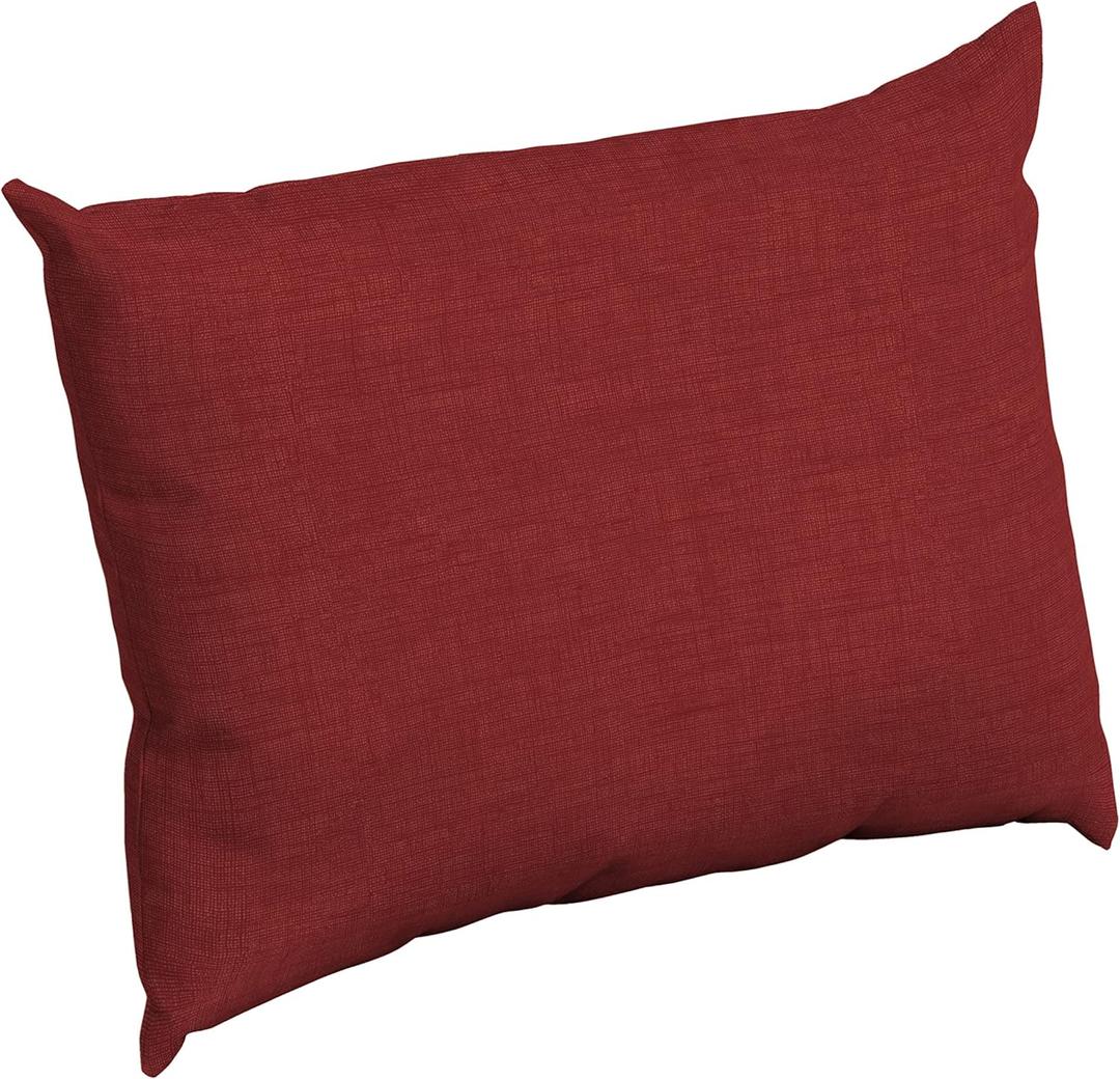Arden Outdoor Cushion Pillow Back, 23 x 17, Rain-Proof, Fade Resistant 17 x 23, Ruby Red Leala (17"H x 23"W x 5"D)