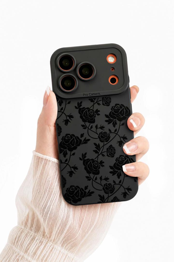 3 x ZZDWLDHA Compatible for iPhone 17 Pro Case, Cute Aesthetic Floral with Black Design Full Camera Lens Shockproof Protection Anti-Scratch Anti-Drop Stylish Case for All People