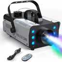HOLDLAMP Fog Machine, 1200W and 6000CFM Smoke Machine with Wireless Remote Control and 6 Colorful LED Lights for Christmas Halloween Wedding Stage Effect DJ Disco Party Stage