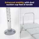 Drive Medical Tub Transfer Bench for Bathtub - Safer, Independent Bathing Aid - Height Adjustable Bench - Sturdy Aluminum Construction - Comfortable Backrest Support - 350 Lb Capacity