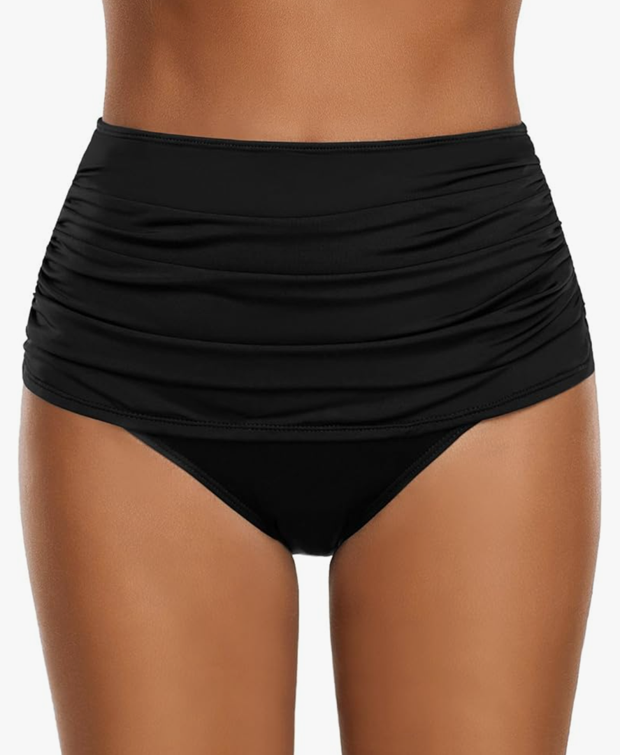 GRAPENT Women's High Waisted Swim Bottom Ruched Bikini Tankini Swimsuit Briefs
XXL