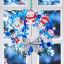 Winlyn 12 Sets Winter Crafts DIY Christmas Snowflake Wreath Ornaments Decorations Art Sets Snowman Santa Foam Stickers for Kids Classroom Activities