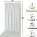 6 Panels 5x12ft Ivory Backdrop Curtains for Parties, Wrinkle Free Polyester Ivory Photo Backdrop Drapes 12 ft Long Back Drop Cloth for Wedding Birthday Photography Background Party
