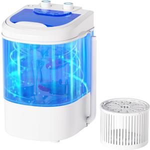Portable Washing Machine, 6.6 Lbs Mini Washer Machine, 110V Single Tub Semi-Automatic Portable Laundry Washer Compact for Apartments, RV, Dorms, Traveling, Blue