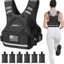 APEXUP Adjustable Weighted Vest, 12-18lb Vest with 6 Ironsand Weights and Large Pocket, Weight Vest for Men Women Strength Training, Running, Walking (Black)