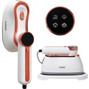 Professional Garment Steamer for Clothes 2 in 1, High Steam Volume 20g/min for Powerful Wrinkle Removal, Leak Proof, 120v, 1000w (White Premium)