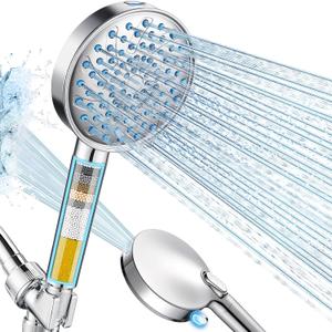 Cobbe Filtered Shower Head with Handheld, High Pressure 7-mode Showerhead with Filters for Hard Water - Remove Chlorine - Reduces Dry Itchy Skin, Patented Paddle Shift Design, Chrome (3. Chrome Plated)