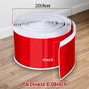 Vinyl Baseboard Molding Trim 4 Inch x 200 Feet Peel and Stick Baseboard Trim Flexible PVC Cove Base Moulding Self-Adhesive Trim for Garage Bathroom Cabinet Floor Walls, White