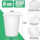 8 oz Paper Cups, 300 Pack 8oz Disposable Paper Coffee Cups, Coffee Cups 8 oz for Cold and Hot Drinks, White Paper Drinking Cups for Parties, Picnic, Cafes, Bistros and Events