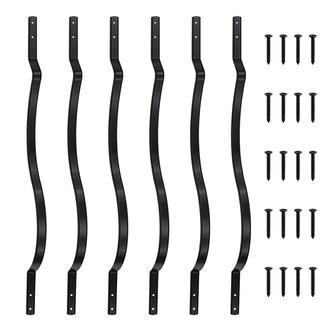 25 Pack Aluminum Balusters 32.25"x1" Curve Balusters for Deck Railing, Deck Spindle Metal Balusters for Deck Outdoor