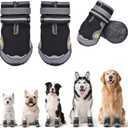 Hipaw Dog Booties for Winter,Snow Boots for Small Medium Large Dogs,Waterproof Dog Rain Shoes,Non-Slip Paw Protector for Outdoor Walking,Hiking,Indoor Hardwood Floors (#2 (Insole Width 1.8") for 26~33lb)