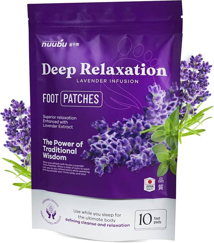 Nuubu | Deep Cleansing Foot Pads for Stress Relief, Better Sleep & Foot Care | Premium Japanese Organic Foot Patches with Ginger Powder | Natural Effective Foot Patch to Boost Energy 6 Pcs