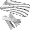 Set of Porcelain Cooking Grid and 3 x Stainless Steel Heat Plates for Walmart Expert Grill 3 Burner XG10-101-002-02 Model, Expert Grill Replacement Parts 3 Burner, Expert Grill Parts