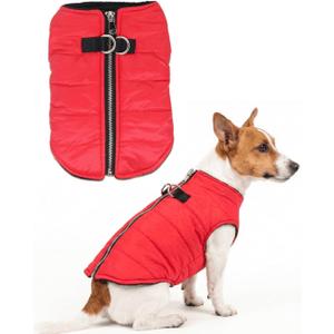 Puppy Winter Coats - Small Dog Coat, Waterproof Dog Jacket, Lightweight Insulated Bomber Jacket (Large (Chest: 17.9-18.9''), Red)