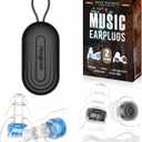 Hearprotek Concert Ear Plugs, 2Pairs Reusable high Fidelity Musician Ear Plugs for Concerts Loud Music-Noise Reduction Ear Protection earplugs for Rave,Festival,Music,Tinnitus Relief (Blue+Black)