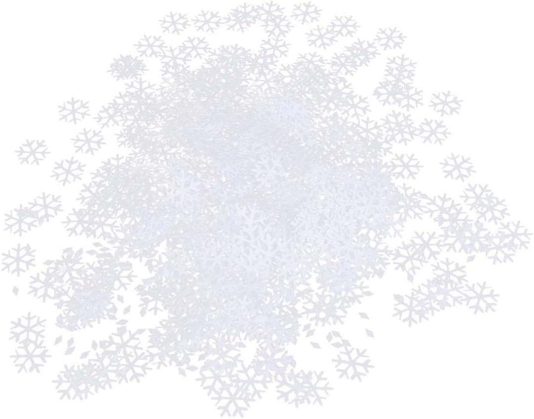 1200 Pcs Dinner Table Decor Snowflake Ornaments Decor Dining Room Table Dining White Seqins Snowflakes Decorations Supplies Christmas Confetti