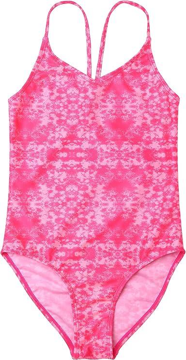LIZENS Girls One Piece Swimsuit Beach Bathing Suit Swimwear for Kids Children Swimming Suit 6-8Y