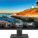 27inch PC Monitor QHD 2560 x 1440 IPS Panel, 100 Hz, 99% sRGB, Flicker-Free, USB-C DP HDMI 2K Gaming PC Monitor with Speakers