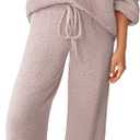 Womens Two Piece Outfits Sweater Sets Fuzzy Fleece Loungewear Matching Lounge Set Fall Winter Trendy Clothes (Large, Light Pink)