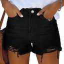 DGRPI Womens Jean Shorts Stretchy High Waisted Ripped Denim Distressed Trendy 2026 Shorts with Pockets (Medium, Black)