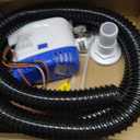 1100 GPH Automatic Boat Bilge Water Pump 12V, 1-1/8 Inch Dia Bilge Pump Plumbing Kit with 6FT Hose, 2 Clamps, Thru-Hull Fitting, Ideal for Fishing Boats, Cruisers, Runabouts, Yachts