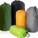 Frelaxy Stuff Sack Set 5-Pack (3L&5L&9L&15L&20L), Ultralight Ditty Bags with Dust Flap for Traveling Hiking Backpacking (Neon Green & Orange& Gray& Army Green & Black)