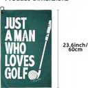 2 x Funny Golf Towel for Men-Premium Microfiber Golf Towel with Clip Holder-23.6"x15.7" Large Golf Ball Cleaning Towel, Club Bag Accessories & Fathers Day Birthday Funny Golf Stuff for Men, Green/White