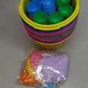 12 Pieces Easter Baskets with Handle for kids - Plastic Easter Egg Hunts Bucket with 36Pcs Empty Eggs and 60g 6 colors Grass for Pascua Party Favor Garden Basket Filler Stuffer Decorations