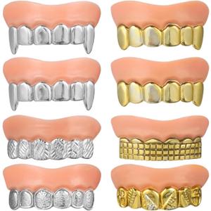 ABOOFAN 8pcs Halloween Dentures Halloween F Artificial Clothing Grille